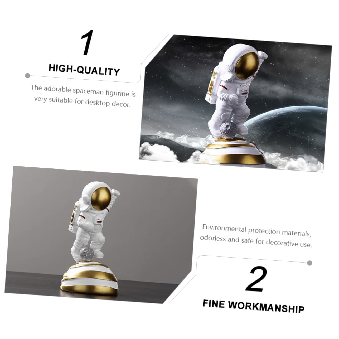 Abaodam Figuras de Astronautas Creativas Estatua de Astronauta para Escritorio de Escritorio para Decoración de Oficina para Exhibición Estantería