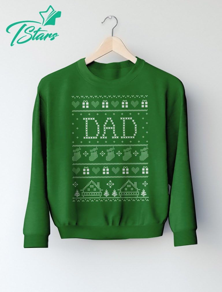 Tstars Funny Gift for Dad Dad's Ugly Christmas Sweater Sweatshirt