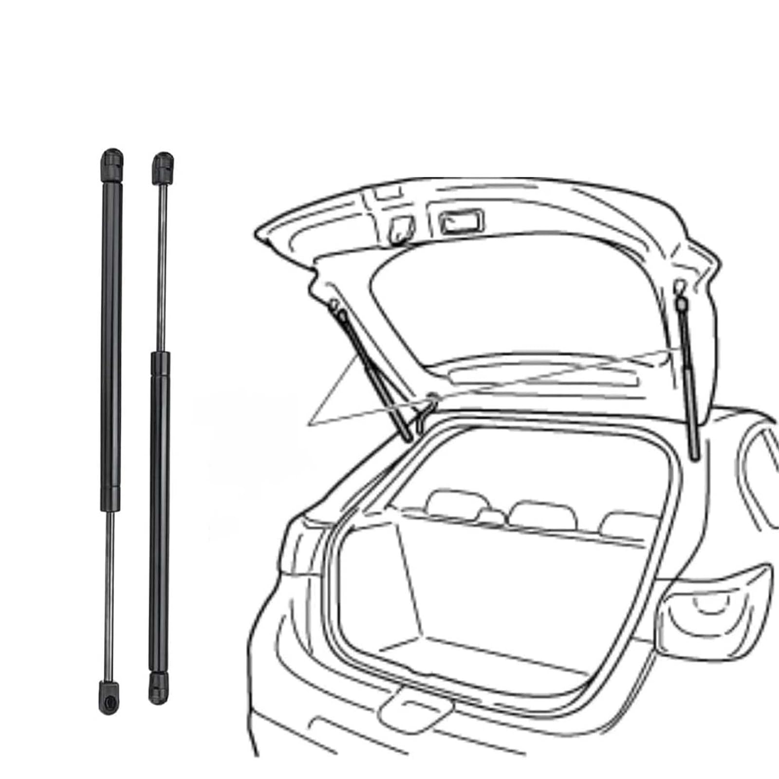 GKLYJCDR 2 pieces Car Tailgate Gas Struts, for VW TIGUAN ALLSPACE (BW2) (OEM:5NA 827 550 B) Rear Trunk Tailgate Gas Dampers Lift Supports