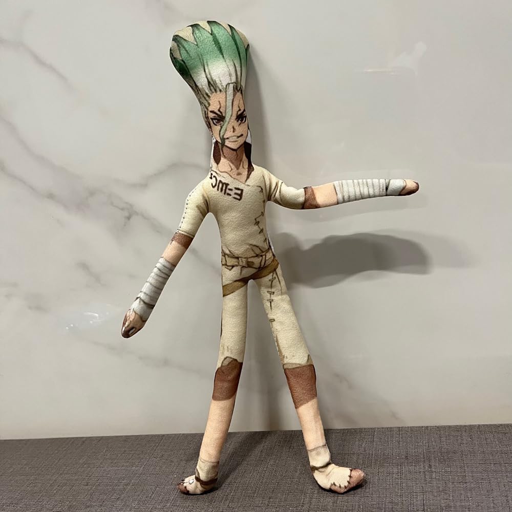 Anime Ishigami Senkuu Felpa Figura 28CM Estilo Abstracto Articulación Móvil Figura Articulada Estructura de Alambre Integrado Dormitorio Sofá Decoración Regalo