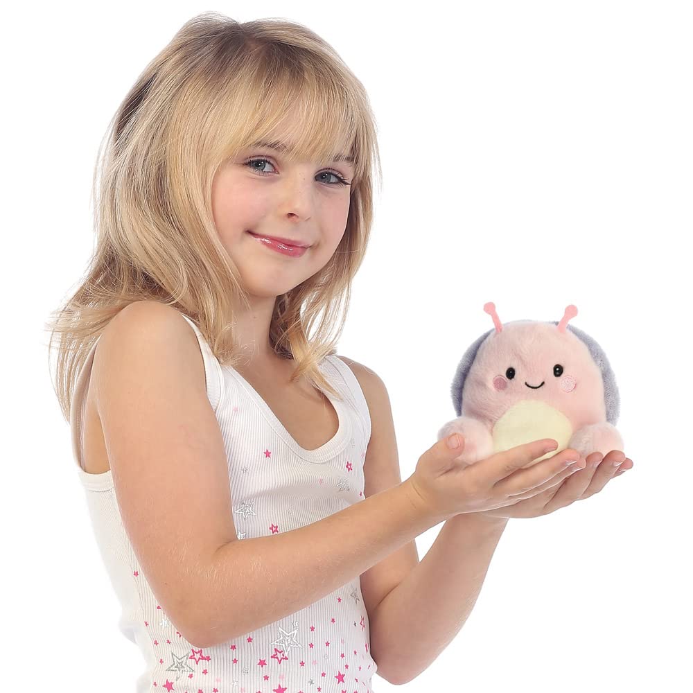 Peluche Aurora Palm Pals Lumaca Shelby – 13 Cm, Rosa, Morbido Con Palline – Eco-Friendly, Da Collezione - 3