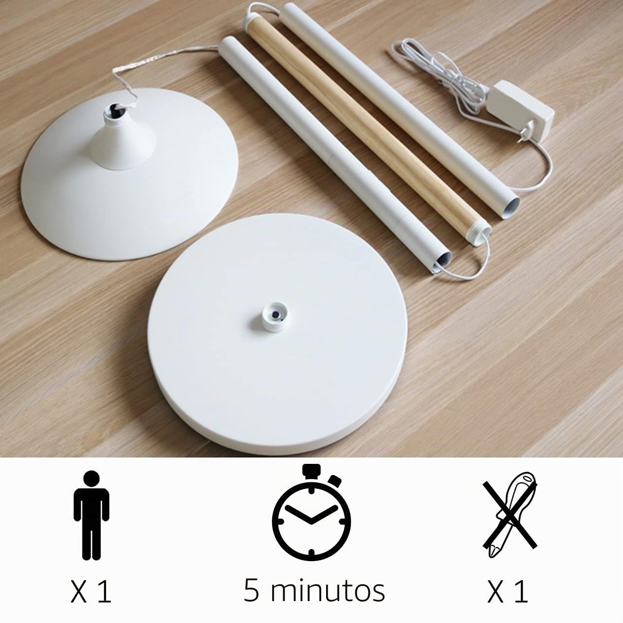 Unilux 400110157 Foco LED al techo pryska en madera y con ledes de 40 vatios, Incorporado con regulador de intensidad táctil para 3 lichtintentsitäten Blanco