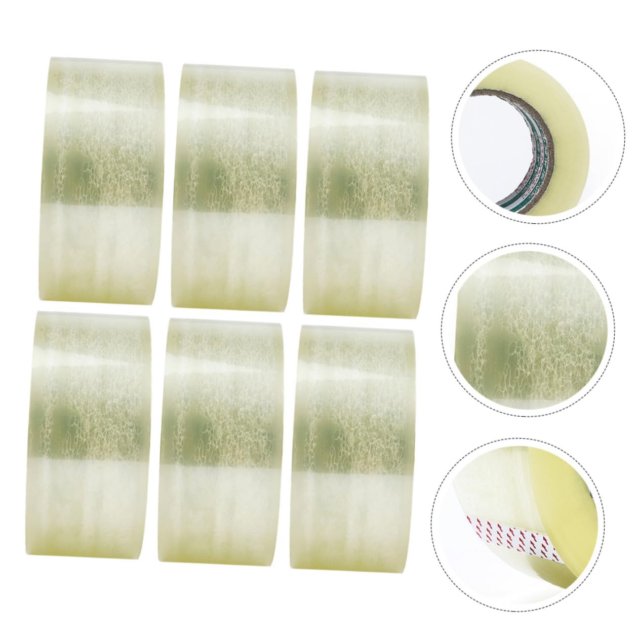 6 Rollen Transparentes Klebeband aus Pet mit Haftkraft und Einfachem Verstauen für Verpackungen zu Hause und Büro