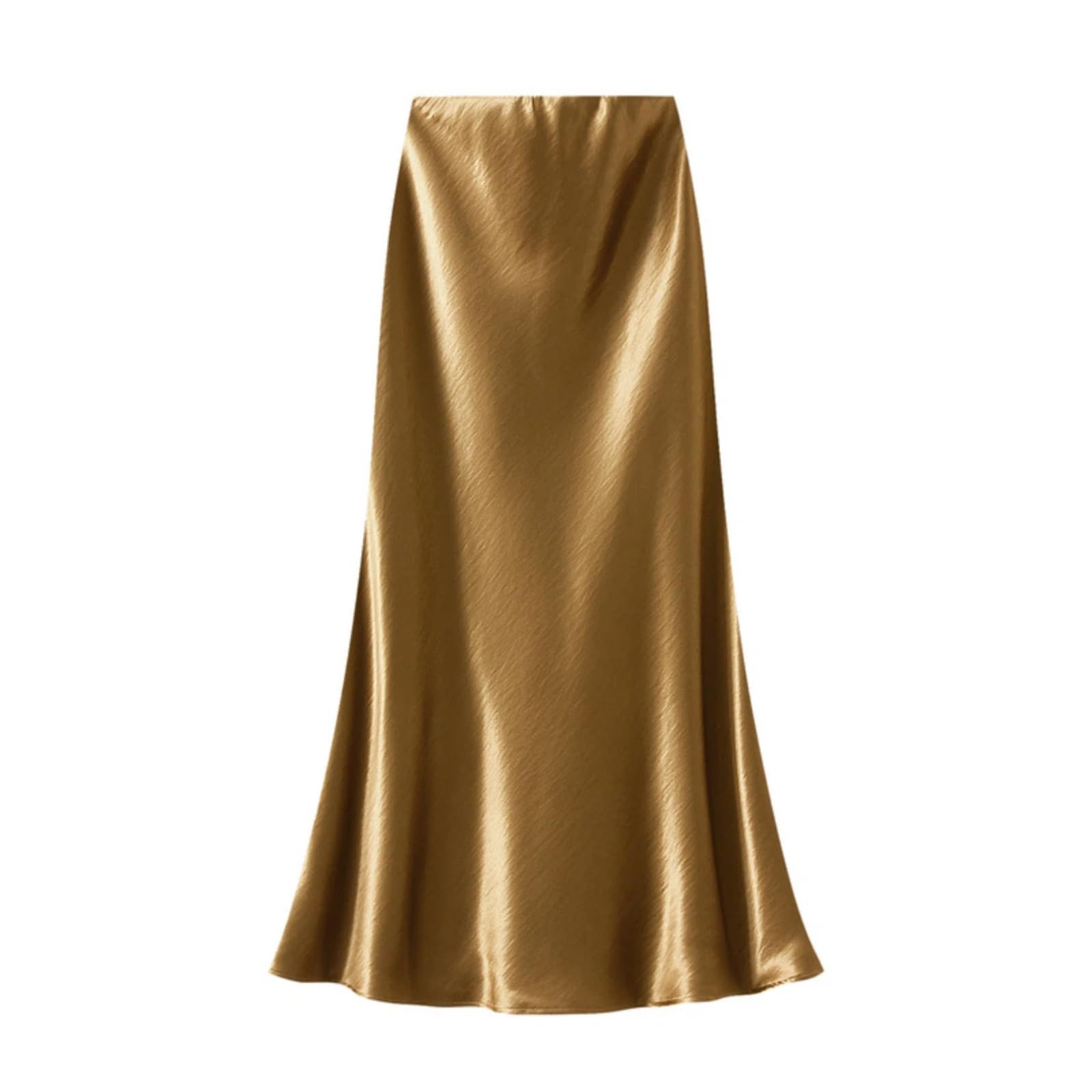 Falda Midi SATÉN Acetato Primavera Cola Pescado Mujer