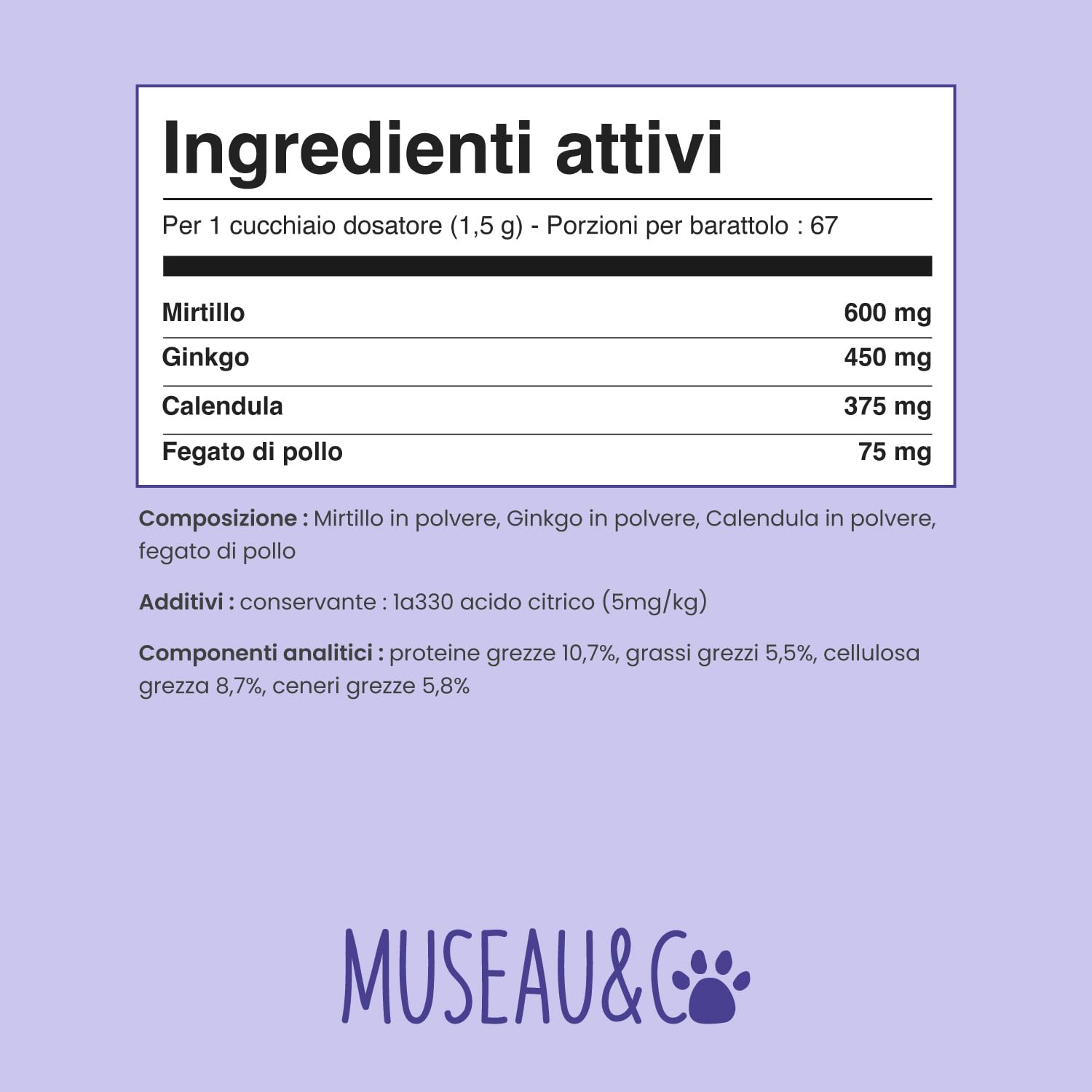 Vision 100 g – Integratore oculare naturale per cani e gatti | Mirtillo, Ginkgo, calendula | Antiossidanti e microcircolazione | Supporto per il comfort visivo | Appetito al fegato di pollo