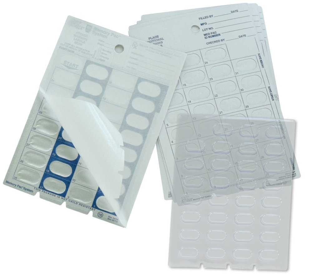 6 tarjetas de recambio para sistema mensual de blíster de sellado en frío (mensual-grande)