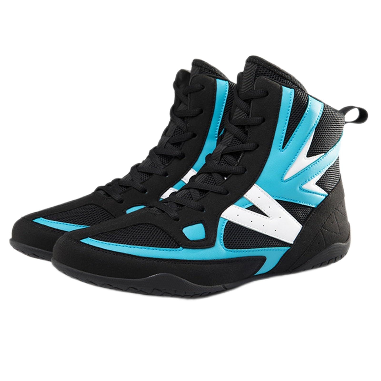 Zapatos de lucha de Pro High Support, zapatos de boxeo de entrenamiento de lucha unisex, zapatos de lucha libre de niños sin deslizamiento liviano, botas de boxeo para niños, niños ( Color : Black , S