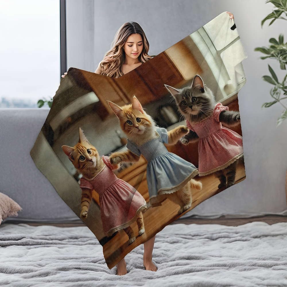 Couverture trois chats lit flanelle chaude plaid 150x200