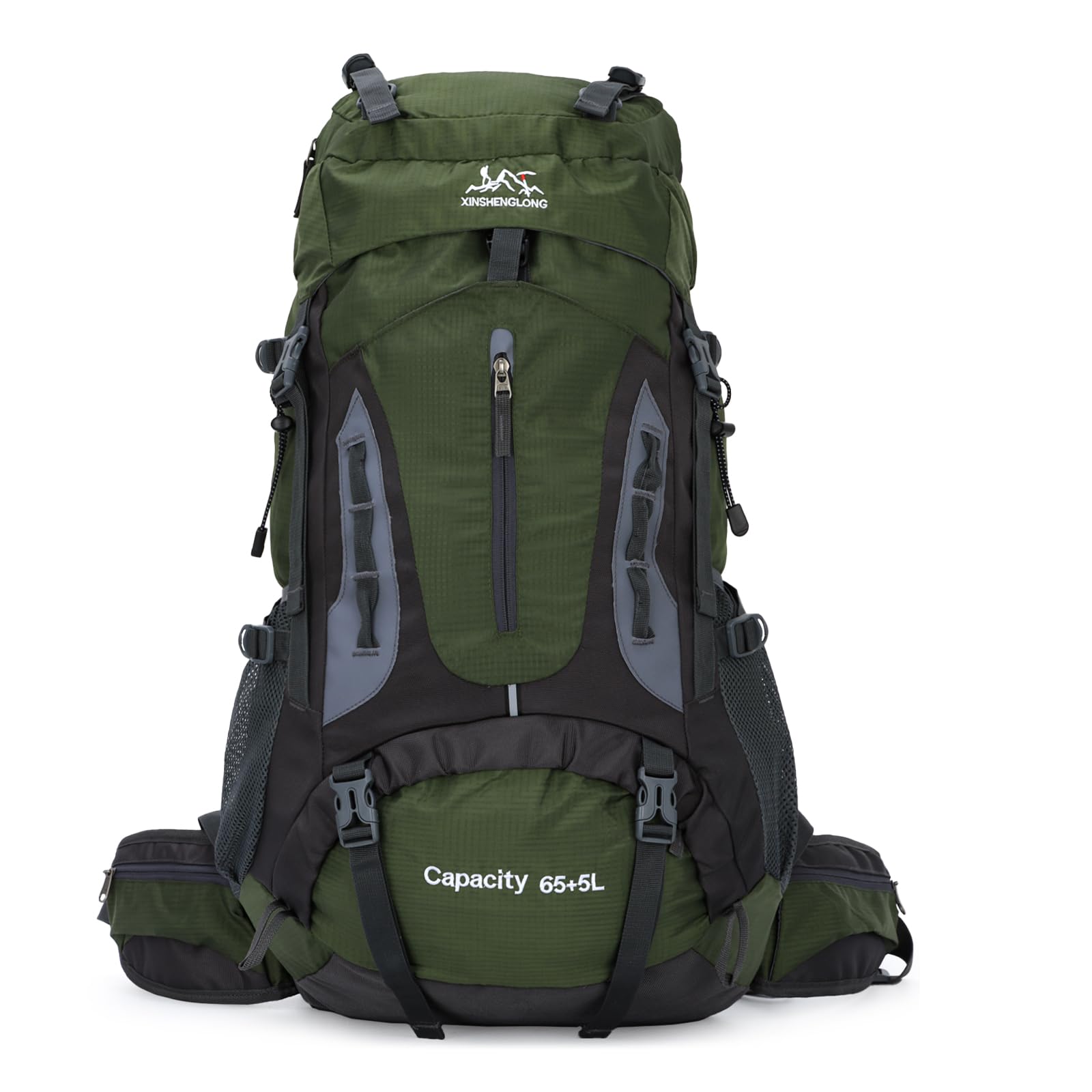 Zaino da trekking impermeabile da 70 litri con copertura antipioggia, grande zaino da viaggio per campeggio, camminata, arrampicata