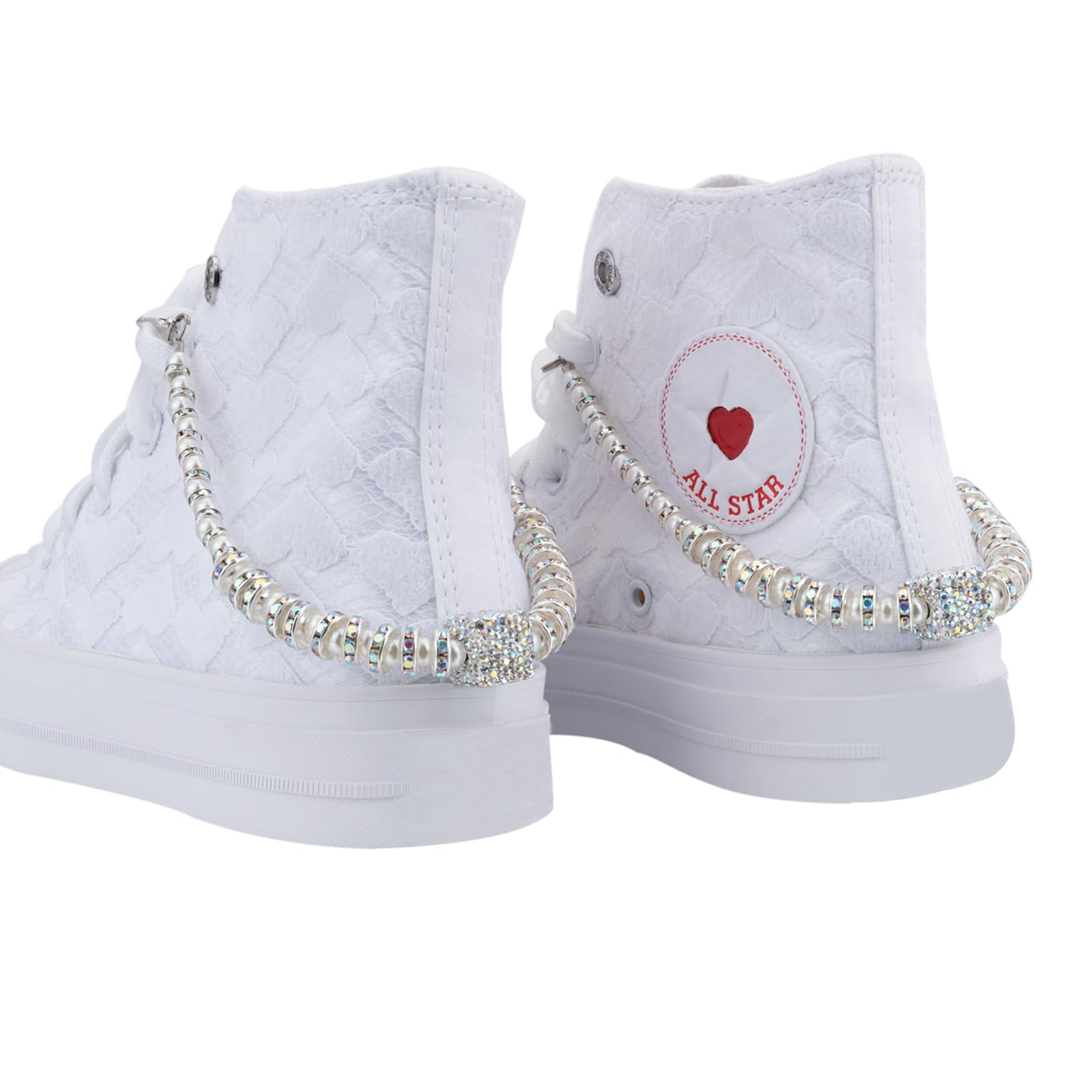 Lilybekind Bling Diamond Pearl Chain Shoe Jewelry for Sneakers Boots Shoelace Charms Accessories Shoe Lace Decoration Clips