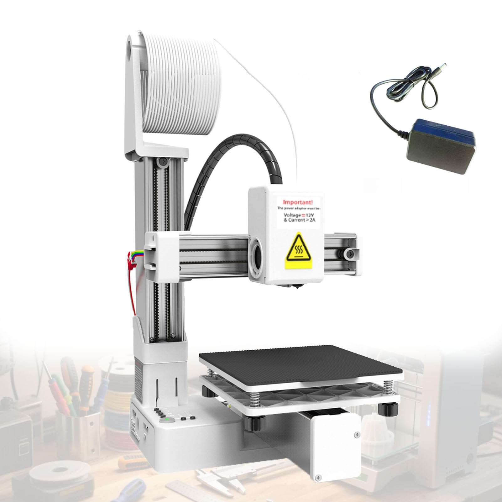 Professioneller Fdm-3d-Drucker FüR Den Bildungsbereich, Hohe PräZision, Schnelle Aufheizung, Pla-Kompatibel, Bauvolumen 100 X 100 X 100 mm White