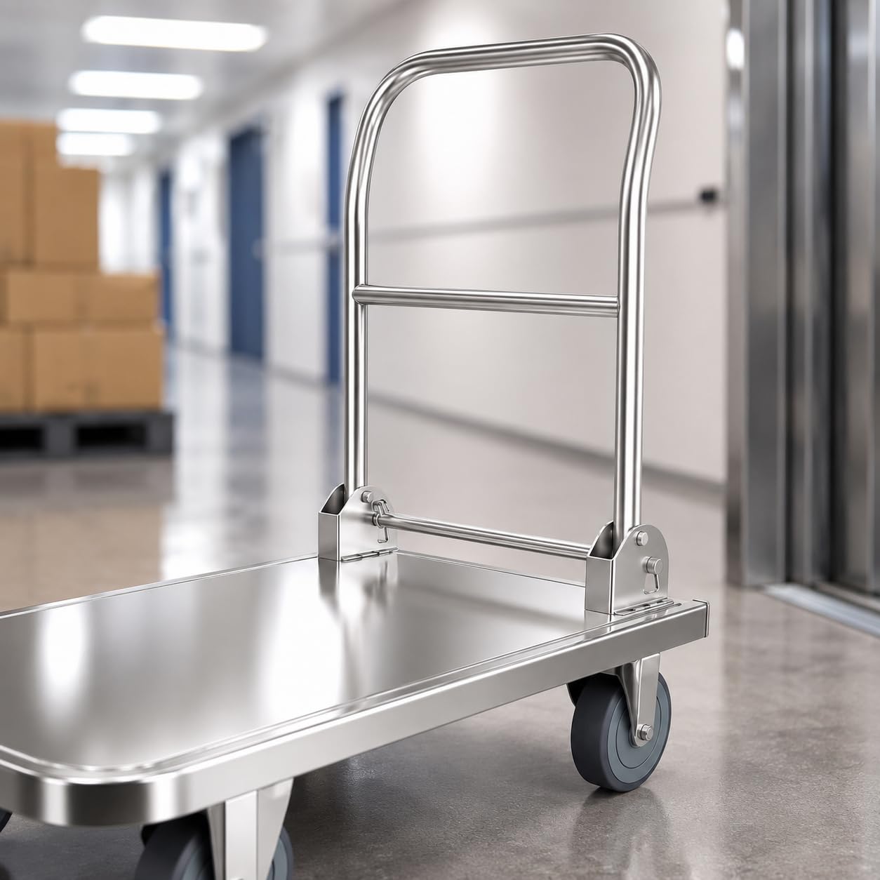 Carrello pieghevole con ruote da 10,2 cm e maniglia a spinta