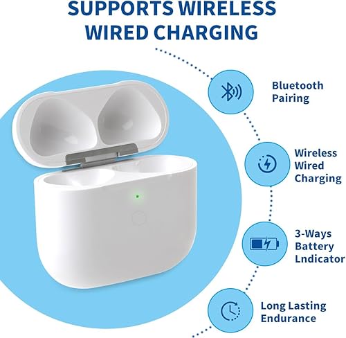 Miniatura 8 de Charing - Funda para Air Pods 4, funda de carga de repuesto solo con Air Pod de 4ª generación, sincronización Bluetooth, botón de emparejamiento