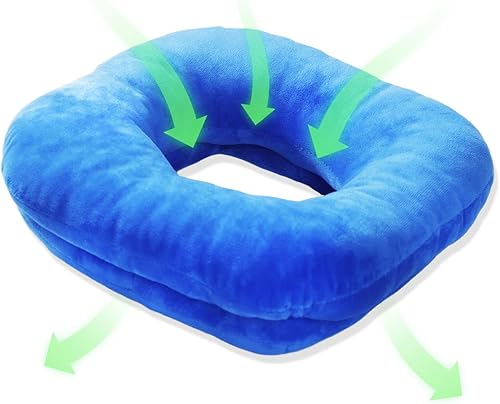 Miniatura 1 de Almohada de dona para aliviar el dolor de coxis, diseño de dos niveles, cojín de alivio del dolor de coxis para hemorroides, embarazo, úlceras por