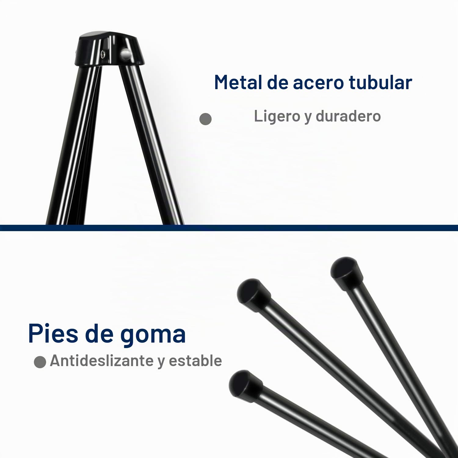 Caballete plegable trípode portátil negro caballete de exhibición ajustable de metal ligero, base 160 cm, para ferias comerciales, presentaciones, carteles, exhibiciones de arte