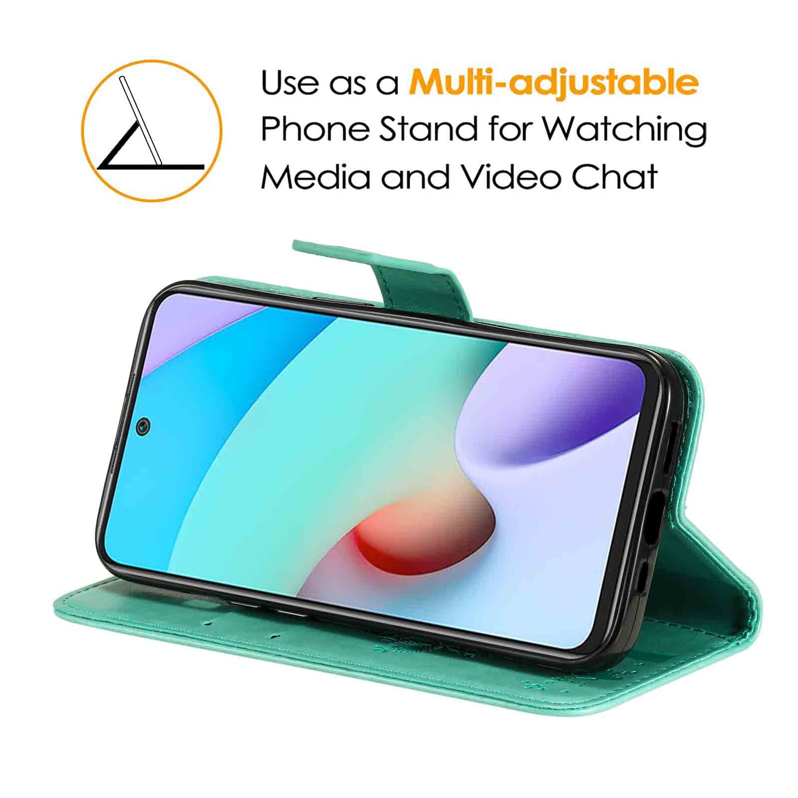 Oppo Realme 12X / 12 5G Leder Flip Hülle Mit Kartenfach & Standfunktion – Magnetschnalle, Grün