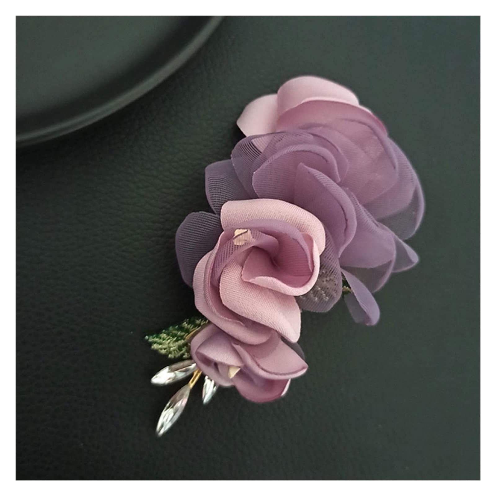 Broche de Flores de Tela, alfiler de Solapa de Ramillete de Cristal, broches para Fiesta de Boda, Accesorios para Mujer