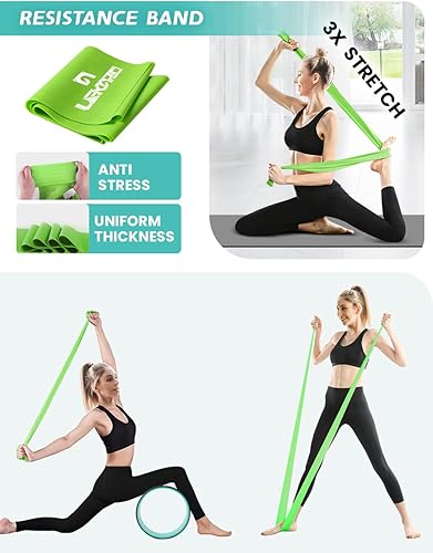 Miniatura 5 de Juego de 3 ruedas de yoga, rodillo de espalda para aliviar el dolor de espalda, estiramiento, rueda trasera multifuncional que mejora la