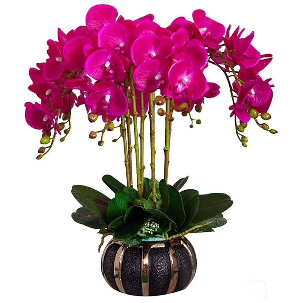 XDLEDMKIZ Orchid Artificial Flowers Artificial Phalaenopsis Flowers Plant Arrangement Faux Orchids for Home Office Interior Decoration Artificial Flowers natural look