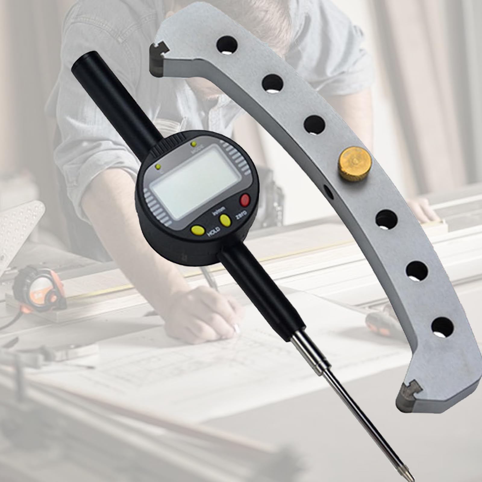 Medidor de radio electrónico de alta precisión, precisión de 30 μm para ingeniería mecánica y calibración de moldes de madera