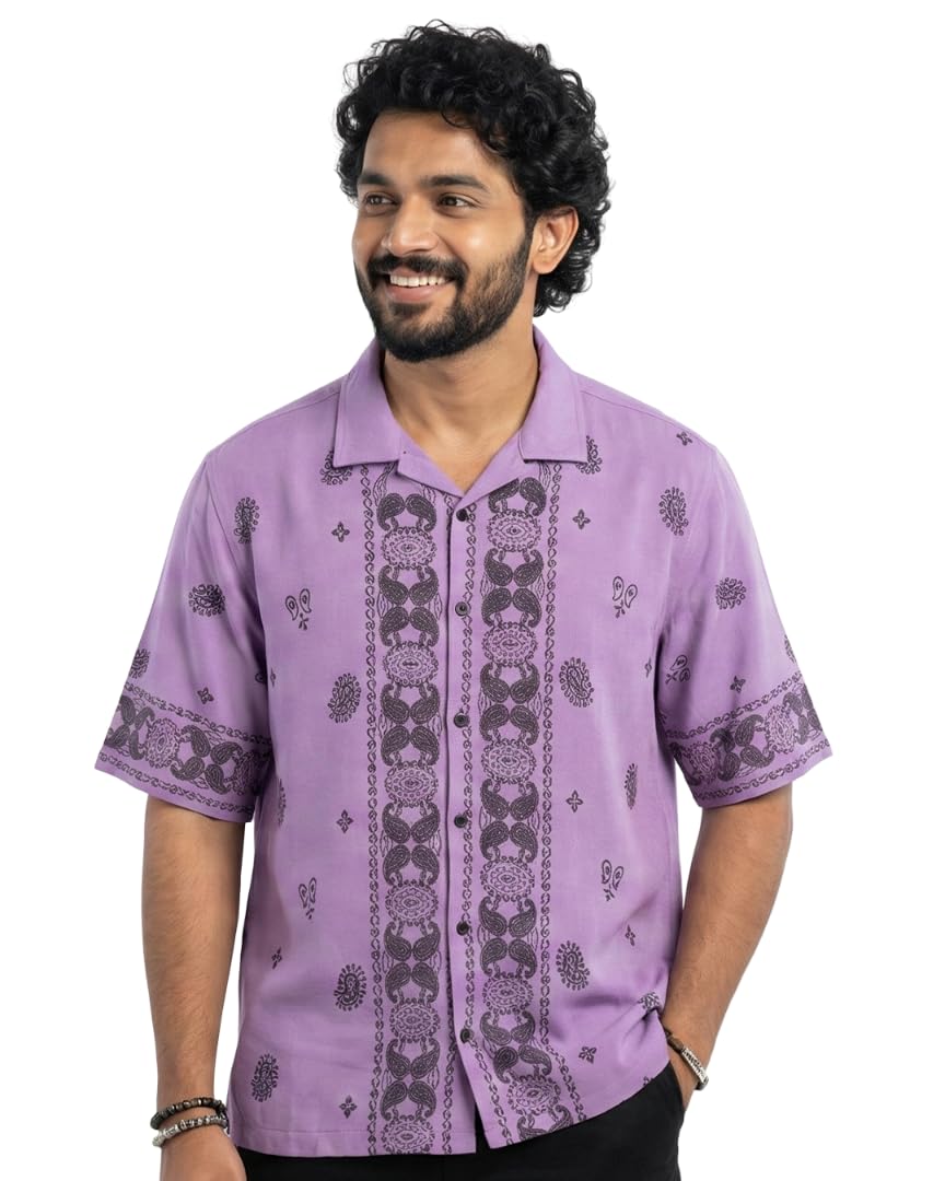 IBX Down Shoulder Paisley Print Shirts for Men | Stylish Loose Fit