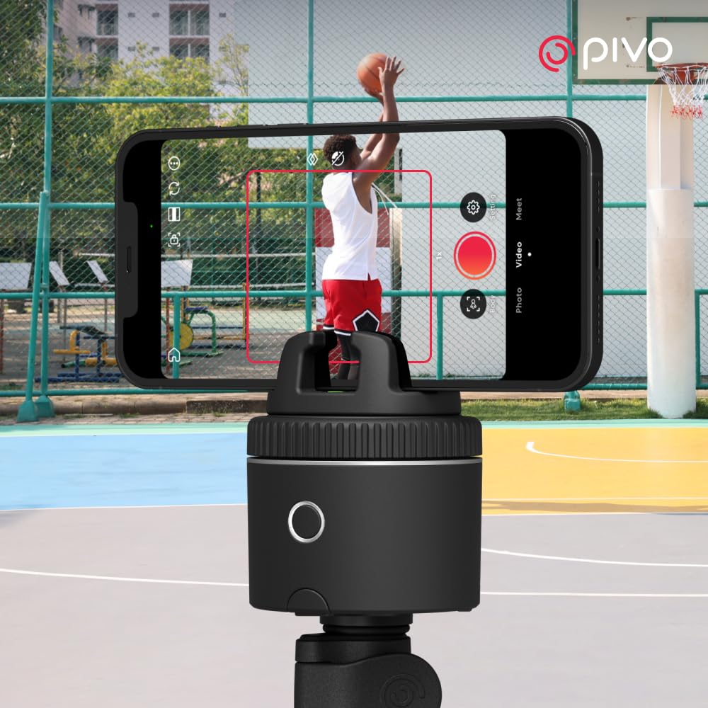 Pivo Équestre Pod Support de Téléphone Intelligent, Suivi Automatique des Chevaux, 6 Vitesses, Rotation à 360° pour Vidéo avec Télécommande (Black)