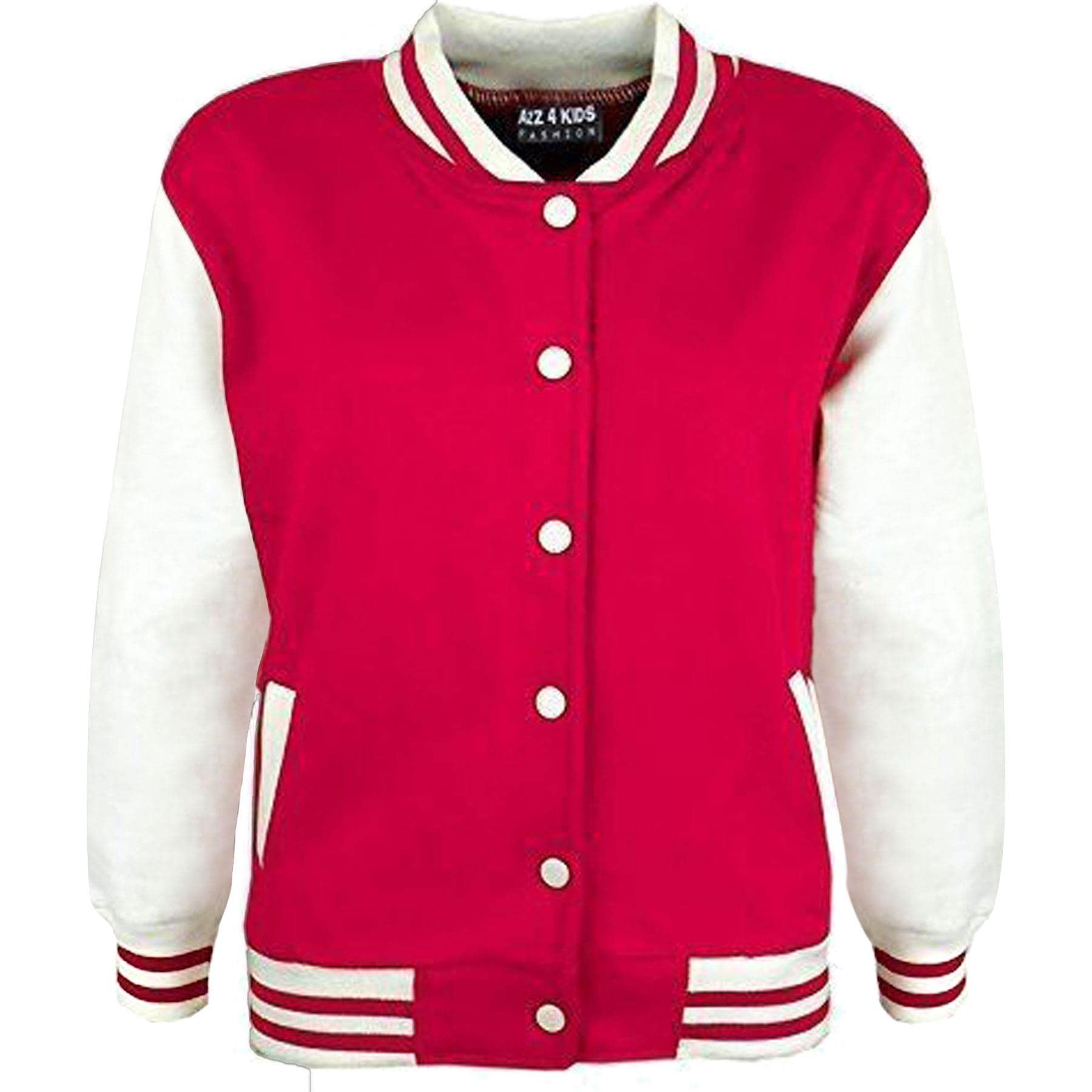A2z 4 Kids Pink Baseball Contrast Varsity Jacket Stand Collar Coat