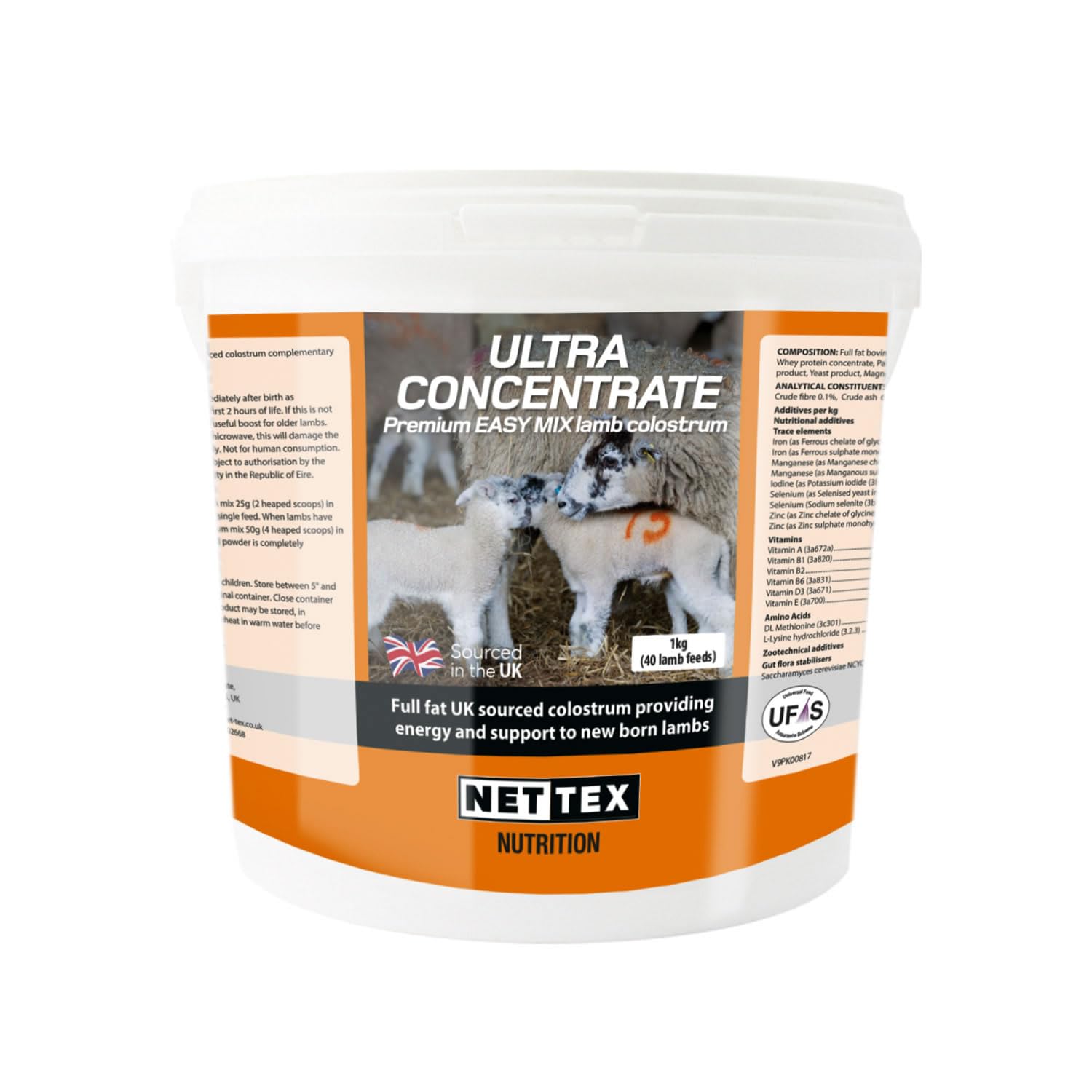 1Kg Nettex Collate Ultra Concentrate Premium Lamb Colostrum 1kg (40 Lamb Pack)