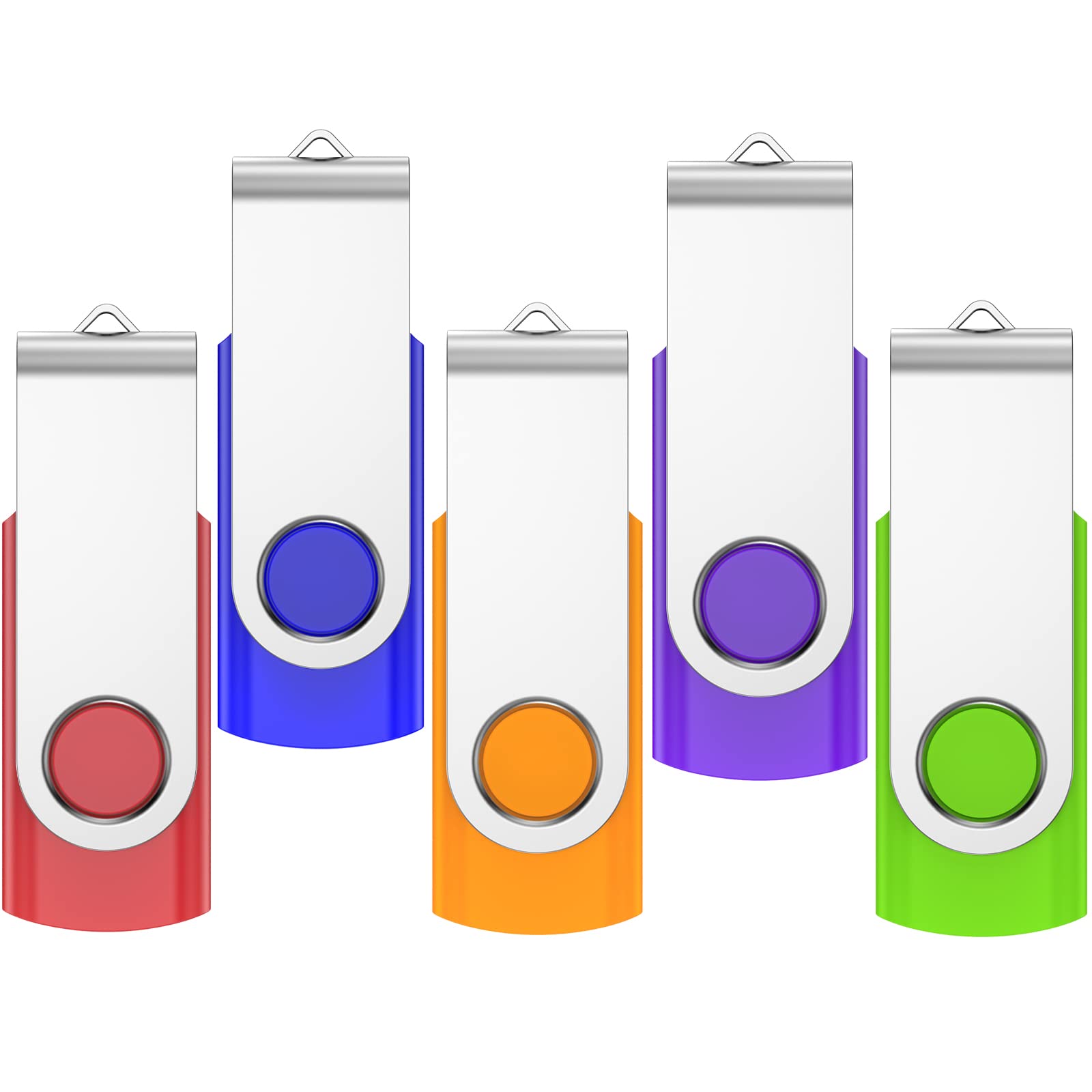 USB Flash Drives 5 Pack 8GB VIEKUU Memory Sticks Swivel Design USB 2.0 Flash Drive Thumb Drive (5 Mixed color,8GB)