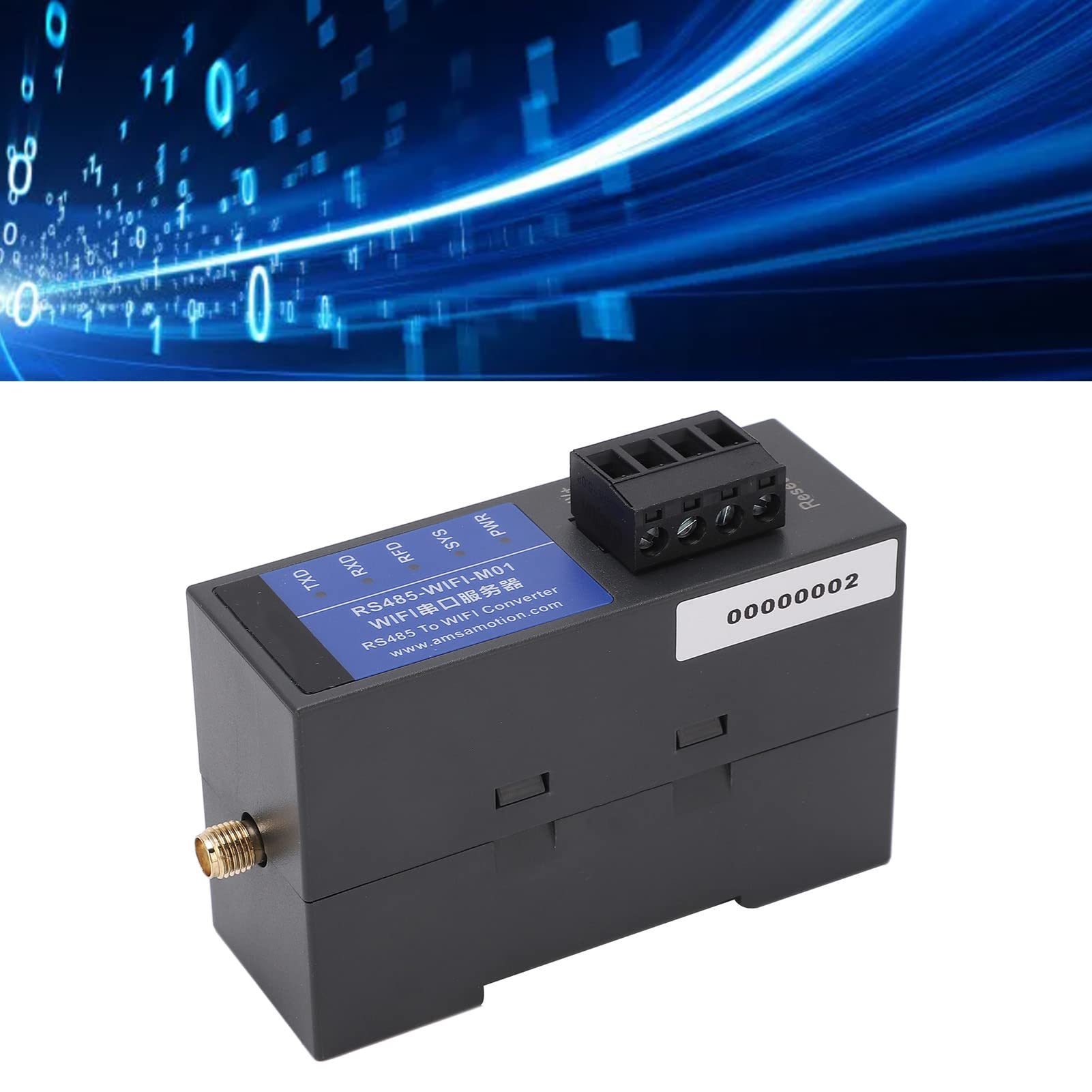 Cocoarm Convertisseur vers WiFi, Module Série de Convertisseur ABS vers Ethernet avec Transmission RTU, Portée de 1 200 M, Montage sur Rail DIN pour la de Contrôle Industriel