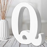 Vista 19 de AOCEAN Letras de madera blanca de 6 pulgadas, letras de madera sin terminar para decoración de pared, letras de pie, rebanadas, decoración