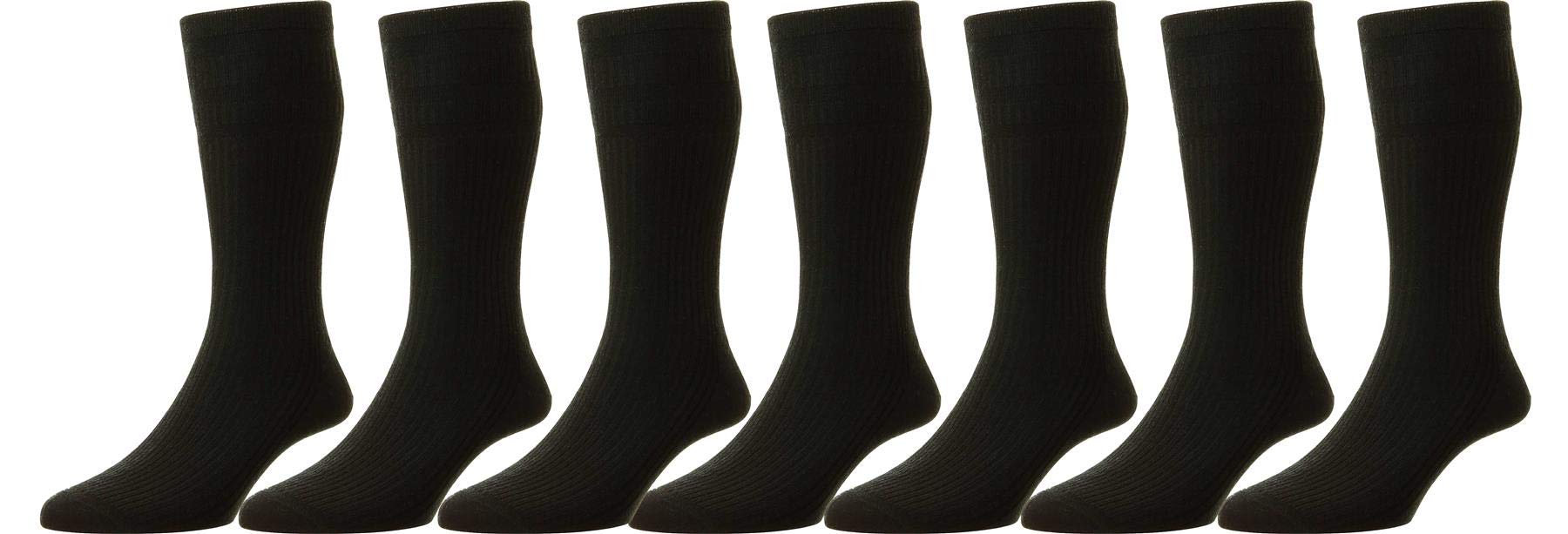 Homme Non Élastiques Chaussettes Laine (HJ90), Multiple Options Couleur - Noir (7 Paire Paquet), 39-44