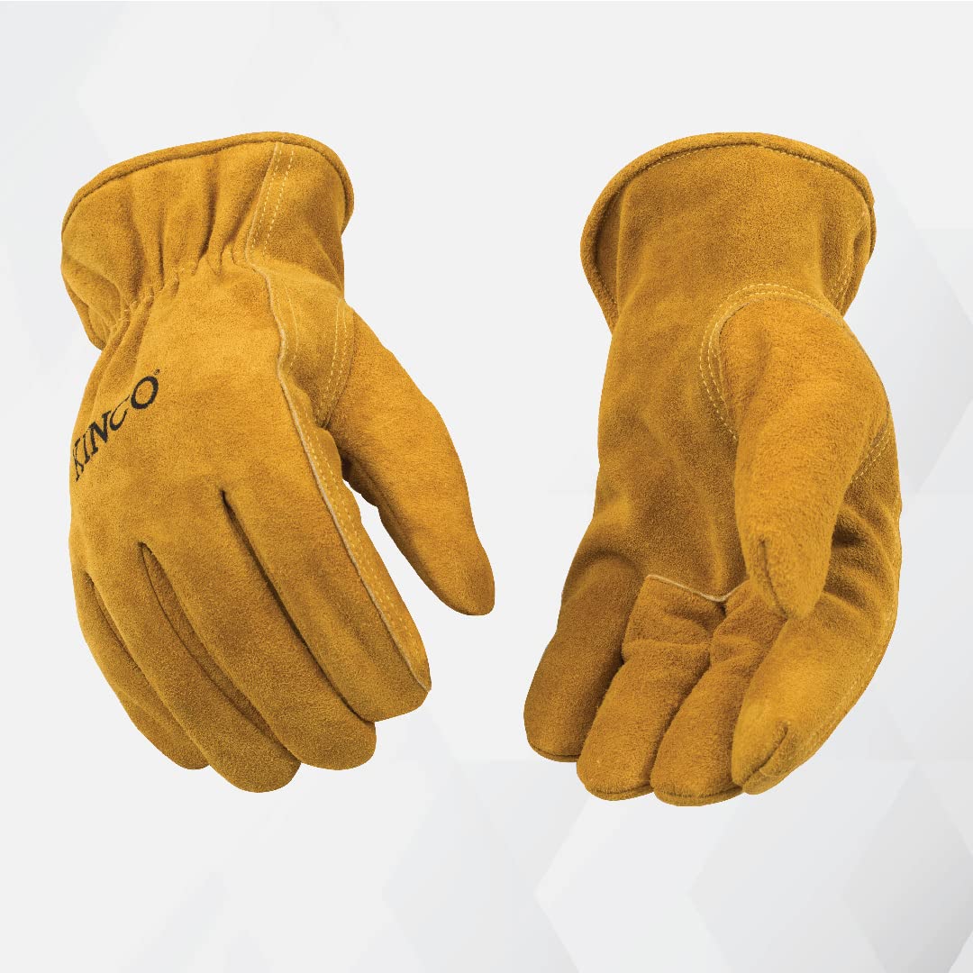 Kinco 50-M, Suede Cowhide Leather Work Gloves - Reliable and Durable Hand Protection, Medium