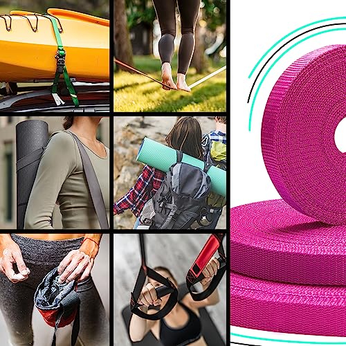 Image of TECEUM 3 /4 inch & 5 /8 inch & 1 inch & 1.5 inch & 2 inch Webbing - 10 25 50 Yards - 40+ Colors - Heavy Duty 1 Inch 1.5 Inch 2 Inch Backpack Straps - Webbing for Outdoors Indoors Crafting DIY