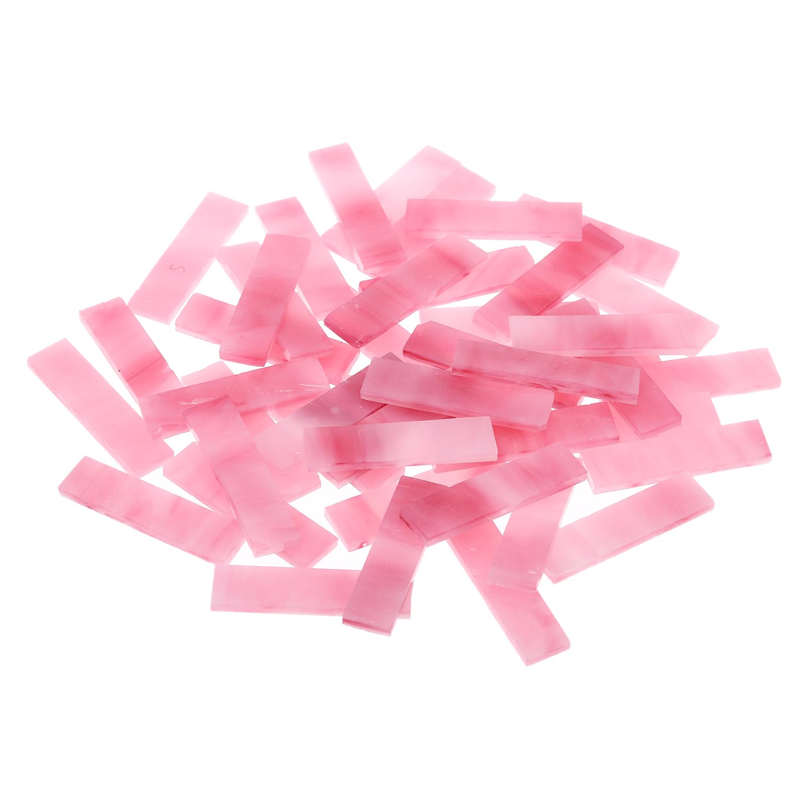 sourcing map Rectangular Mosaic Tiles Stained Glass Strips, 1.57" x 0.4" Peach Pink Glass Pieces 200g/7.05 oz Mosaic Tile Making Supplies for DIY Handmade Crafts and Home Decoration