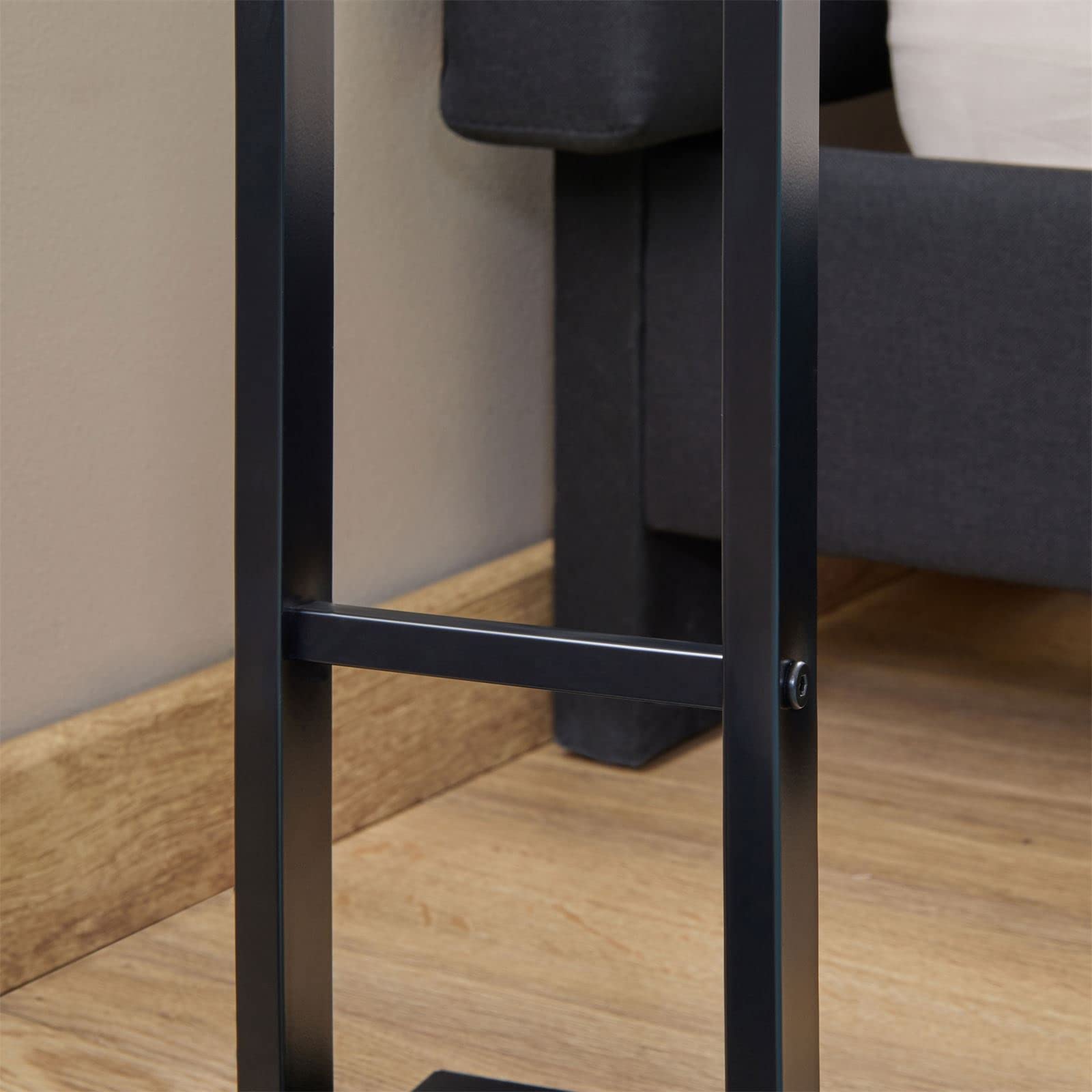 IDIMEX Herrendiener Scott aus Metall in schwarz lackiert, eleganter Stummer Diener mit Hosenbügel, schöner Damendiener mit Kleiderbügel