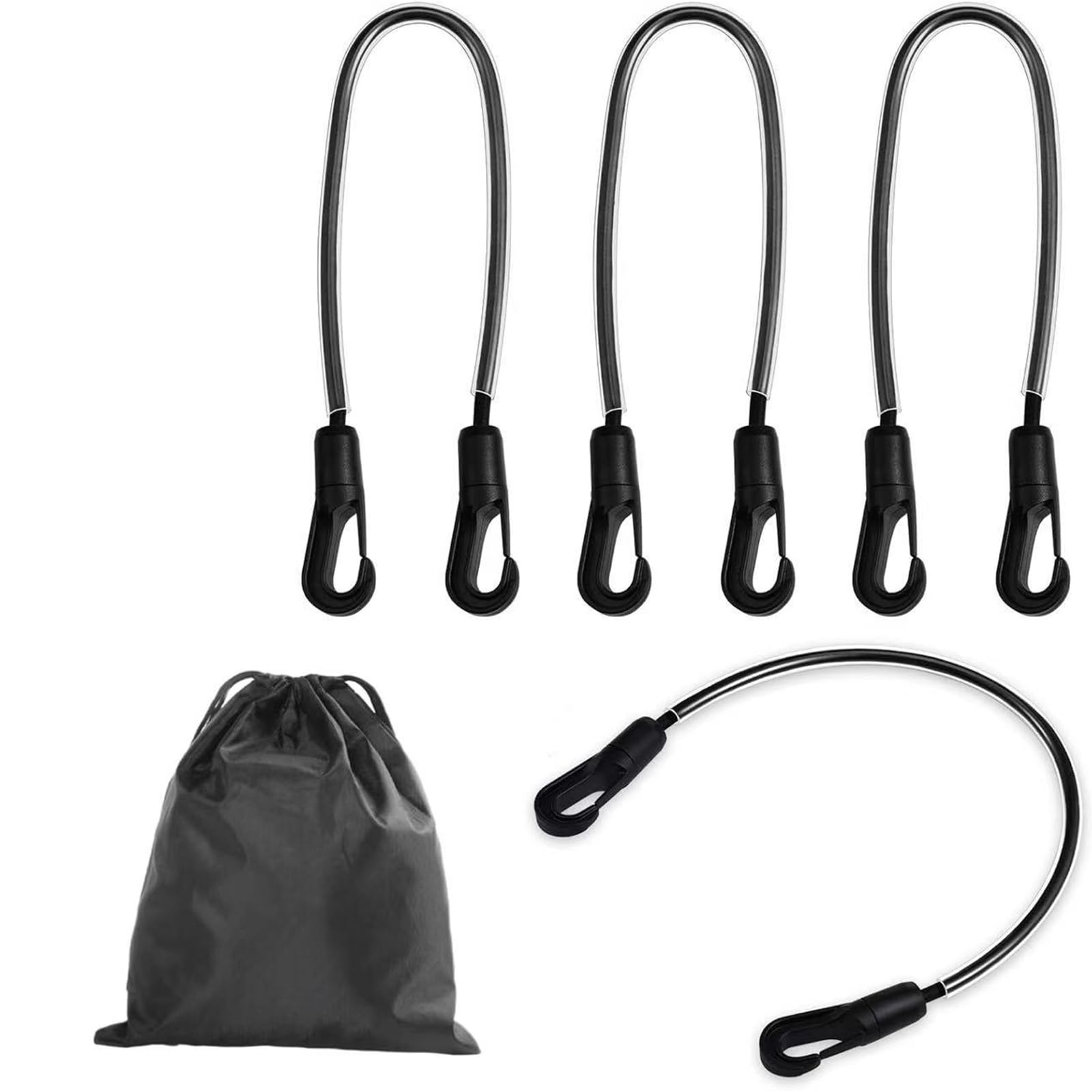 Oxxggkao 4Pieces Heavy Duty Elastic Leg Straps Horse Blanket Fasteners Adjustable Tail Bands Double Clip Attachment Horse Blanket Fasteners with Clips