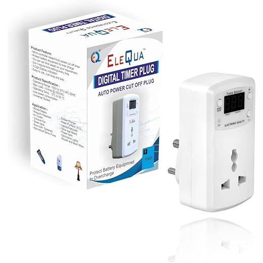 ELEQUA Automatic Cut Off Timer Socket Plug for Exhaust Fan