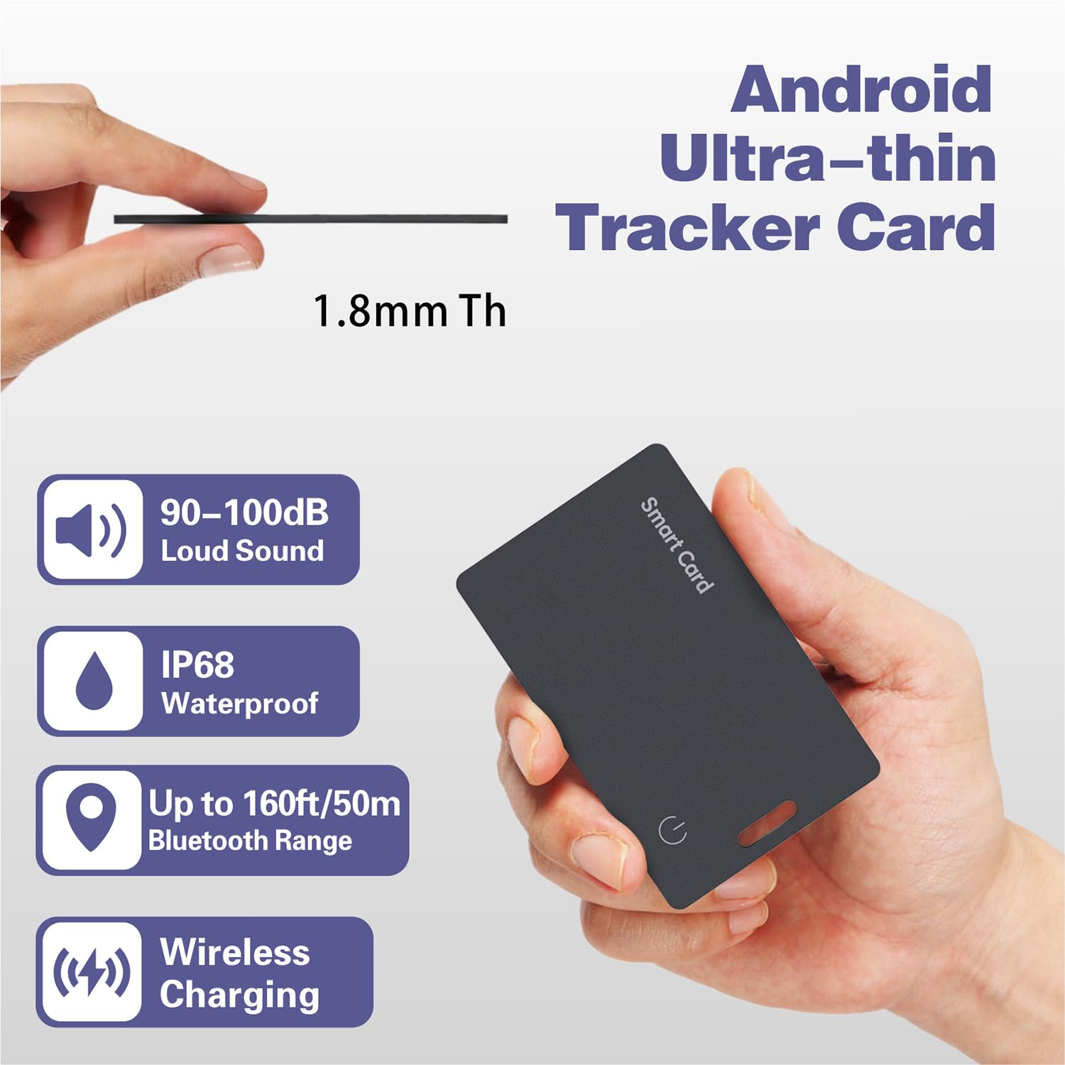 Reyke Wallet Tracker Card, Rechargeable Thin Wallet Finder, IP68