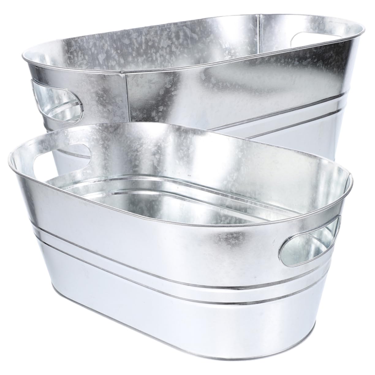 Cubeta de Hielo de Acero Inoxidable 15l, 2 Piezas para Bar | Color Plata, Asa Robusta y Diseño Reforzado, Gran Abertura para Cerveza y Botella de Vino en Fiesta o Club