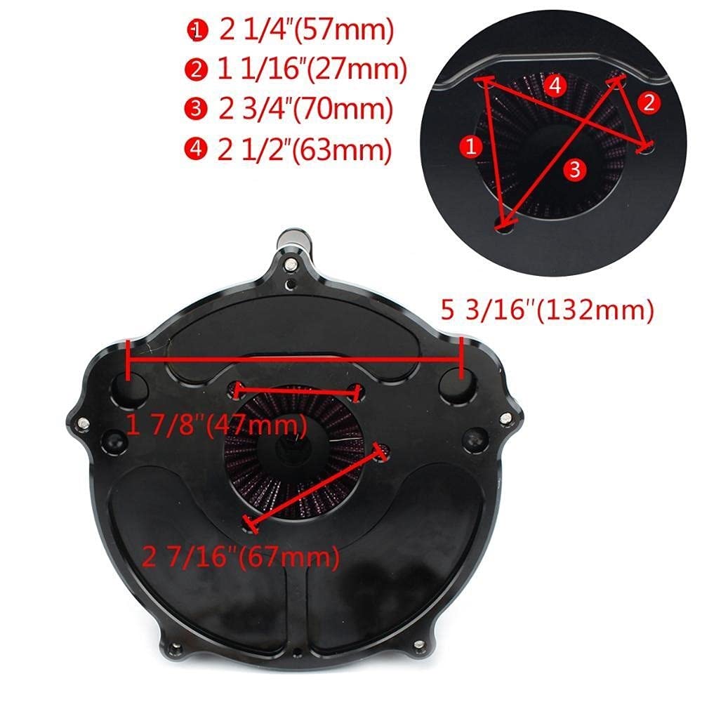 Filtry powietrza Czarna turbina Motocyklowy filtr wlotowy