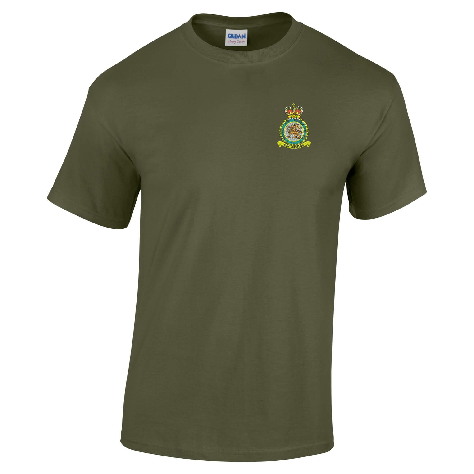 Pineapple Joe's Men's Military Green Raf Police Embroidered T-Shirt - Medium