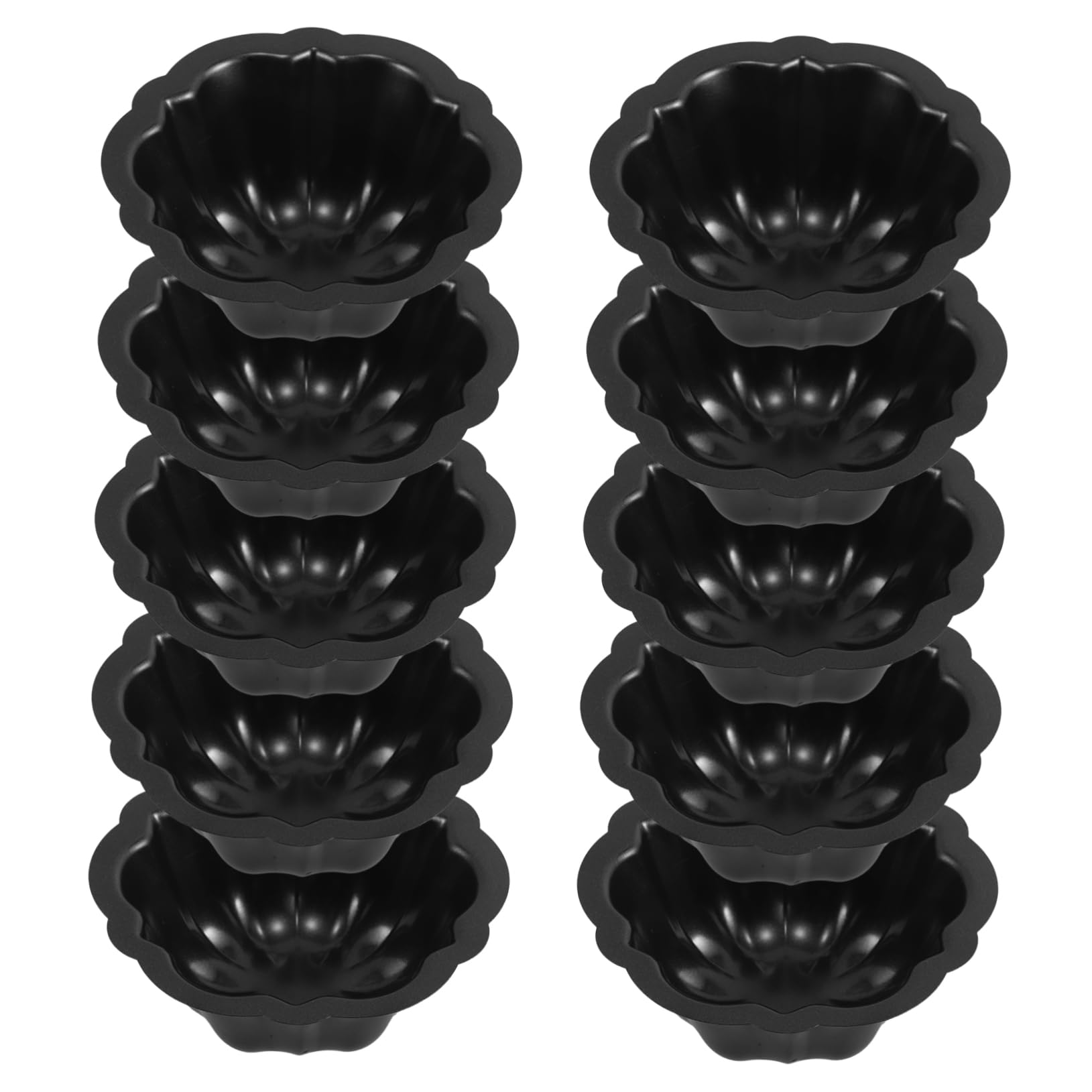 Moldes para Pasteles Pequeños 10piezas de Acero al Carbono Negro | Antiadherente, Diseño Ligero y Fácil de Guardar, Patrones Creativos para Fiestas y Cumpleaños