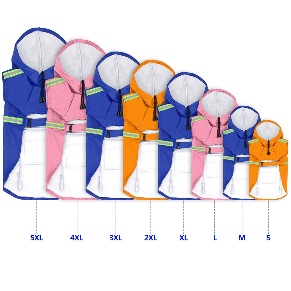 Chubasquero para perro, impermeable para mascotas, ropa para perro, impermeable, grande, para perros, suministros dorados para exteriores (rosa, XXL)