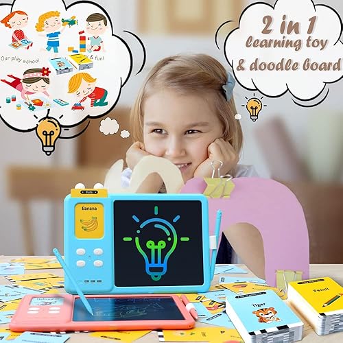 Miniatura 2 de Tarjetas flash con tableta de escritura LCD, juguetes de terapia del habla para niños con autismo, juguetes sensoriales para niños autistas, 224