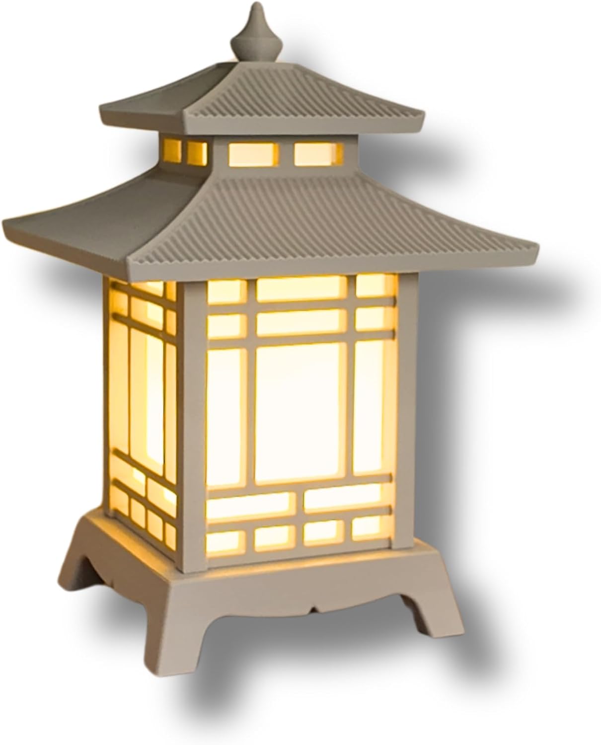 Japanese Pagoda Lantern - Exquisite Japanese Decor for Home and Room | Unique Desk Lamp and Table Lamp Design | Mini Japanese Lantern Transforms Any Space (Crimson Red)