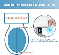 Vista 6 de Asiento de inodoro elevado con asas para ancianos – Elevadores de asiento de inodoro para personas mayores con brazos acolchados ajustables