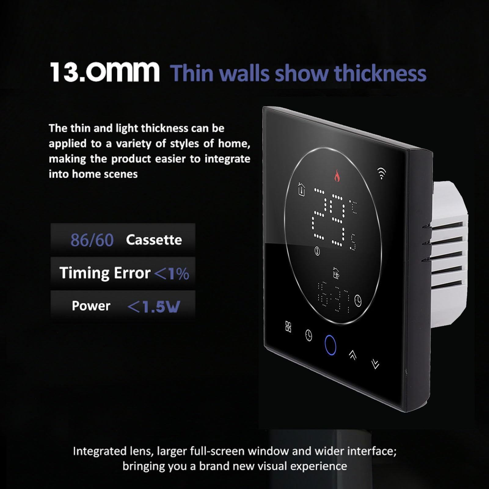Termostato Wi-Fi Smart Home, Termostato Programmabile con (BLACK)