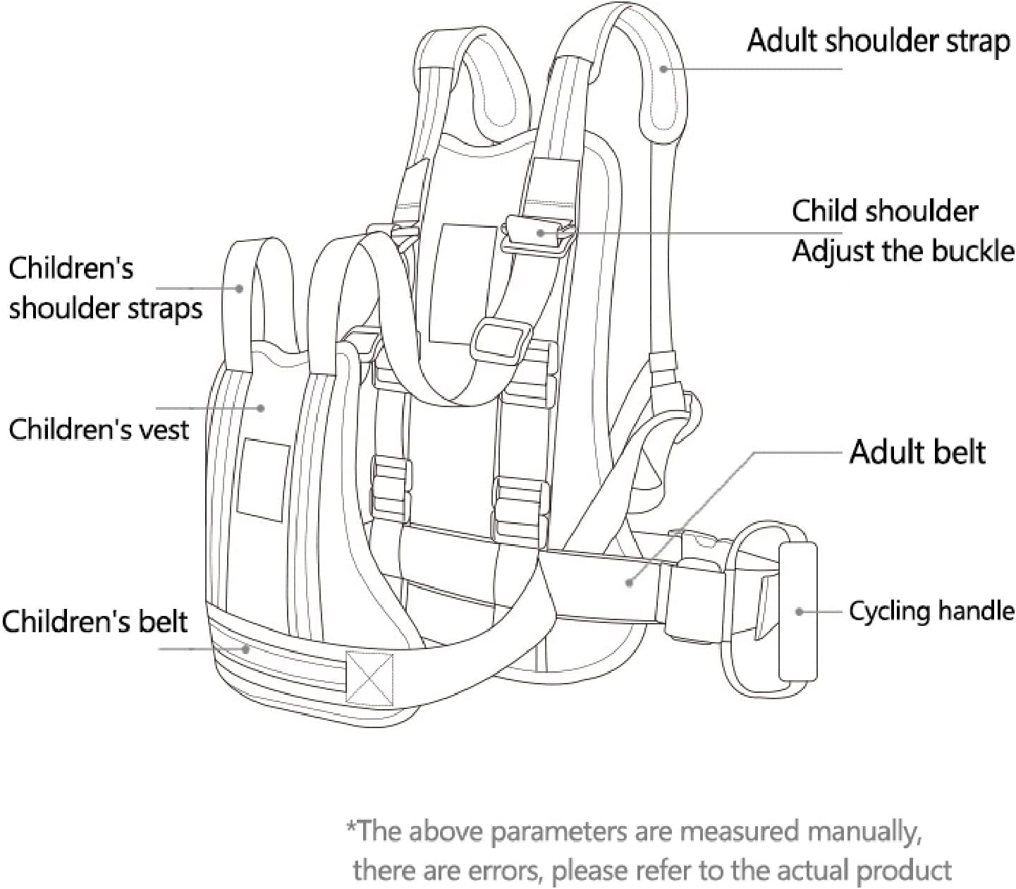 Motorcycle Harness Safety Huisses réglables Kid Motorcycle Belt With Reflective STRAP CEINDION DE SÉCURITÉ DE MOTOROCLE DE MOTO