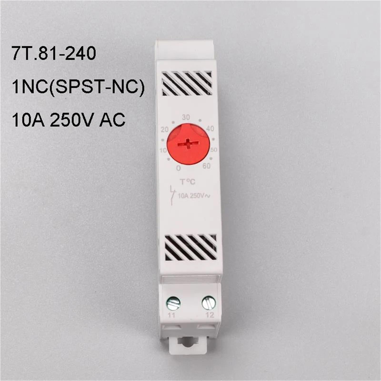 1 pz NO (normalmente aperto)/NC (normalmente chiuso) regolatore di temperatura termostato meccanico compatto for armadio(Green)